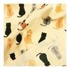 Hamamonyo Tenugui: Sitting Cats Lined Up (Off White) - A playful and unique design from a Yokohama textile brand, featuring original designs that