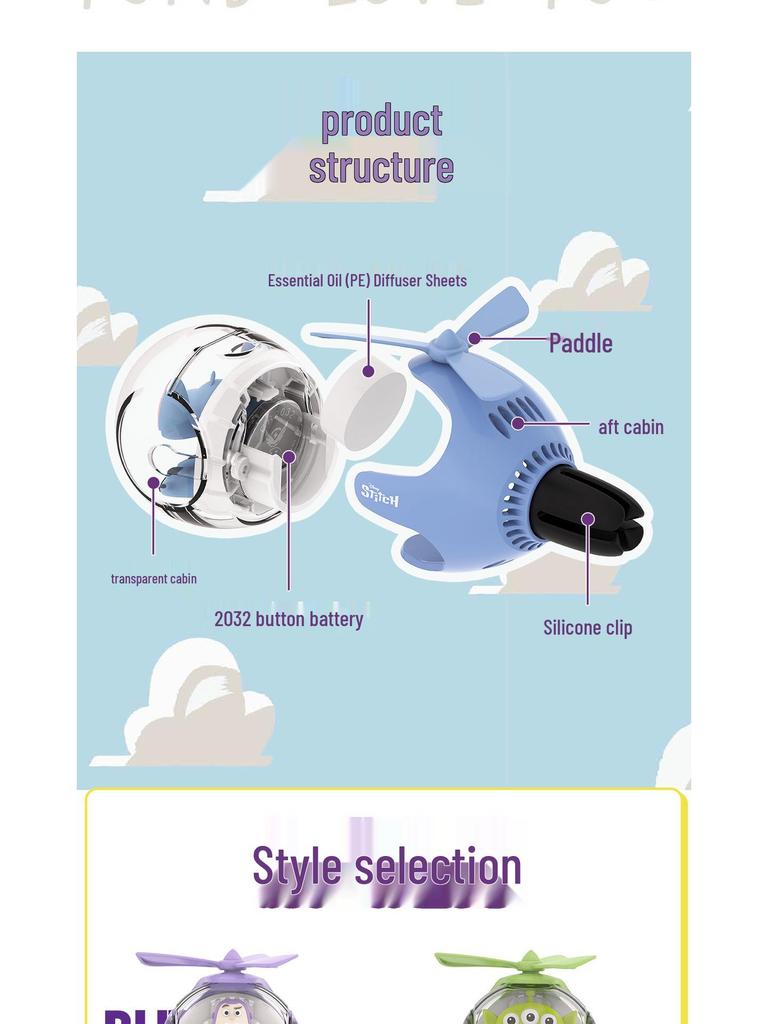 Strawberry Bear & Friends Air Freshener: Three-Eyed Monster, Stitch, Pooh, Buzz Lightyear, Airplane, Car Edition