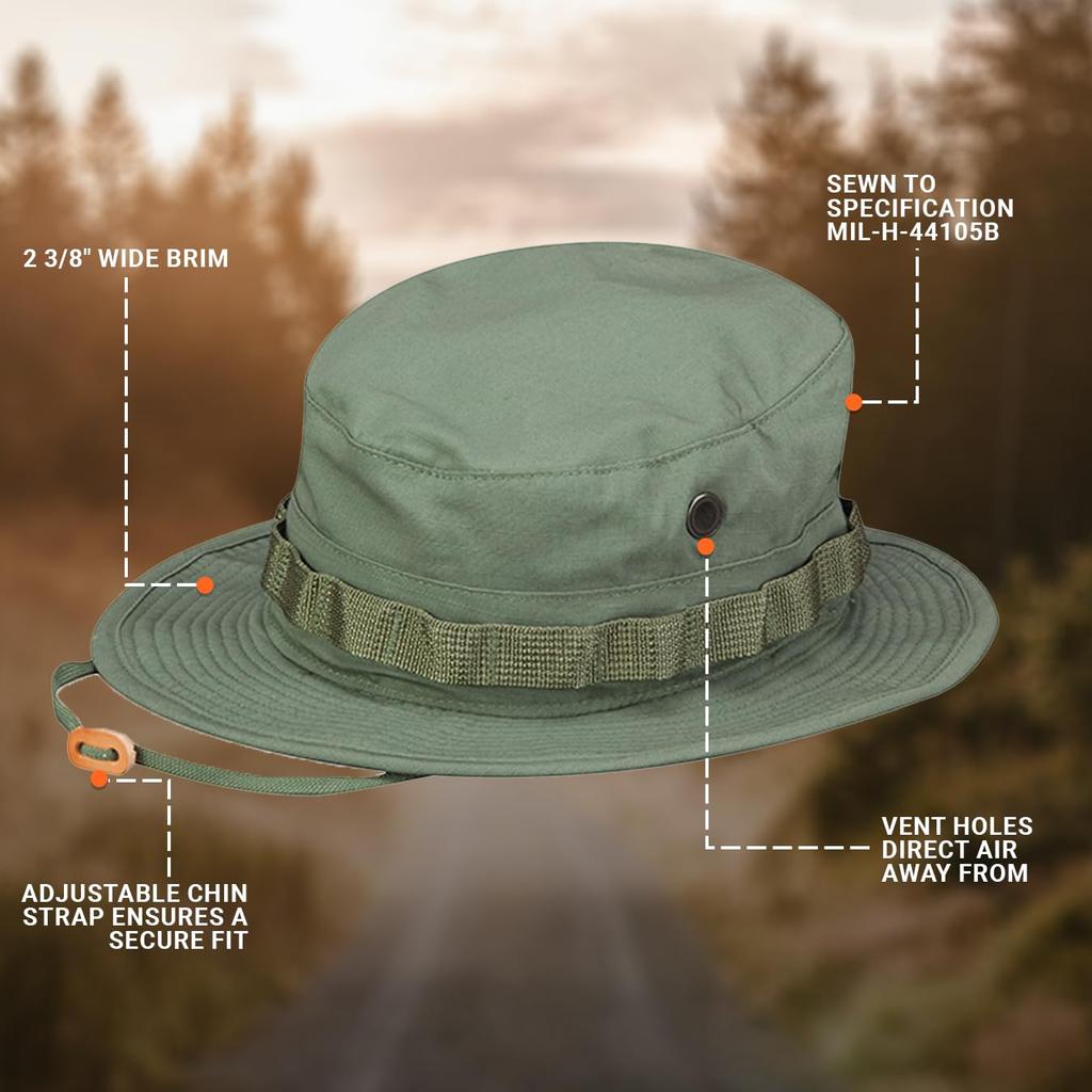 Propper Boonie Sun Size Green Men's Hat, 100% Cotton, 7.5,