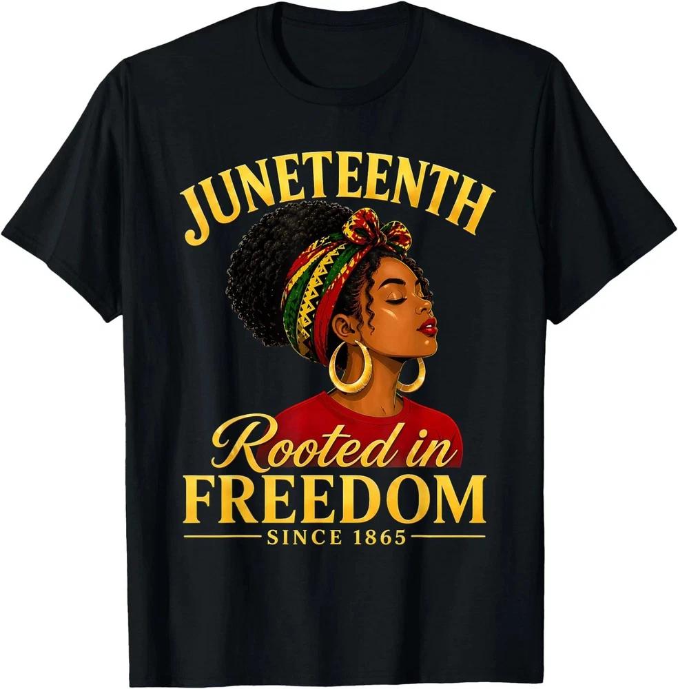 Juneteenth Black Unisex Rooted In Freedom Juneteenth Tshirt S