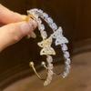 Korean Zircon Butterfly Open Bangle: High-End, Sweet & Versatile Women's Fashion Bracelet