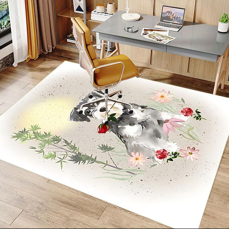1PC Dog Flower Extra Large Non Slip Floor carpet, Office, family, bedroom Large Area Rug Indoor Rugs, Vibrant Colors