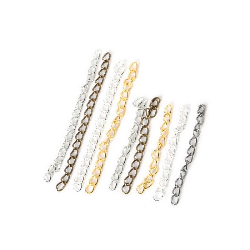 100-Pack Handmade Extension Chains for DIY Earrings, Bracelets, and Necklaces