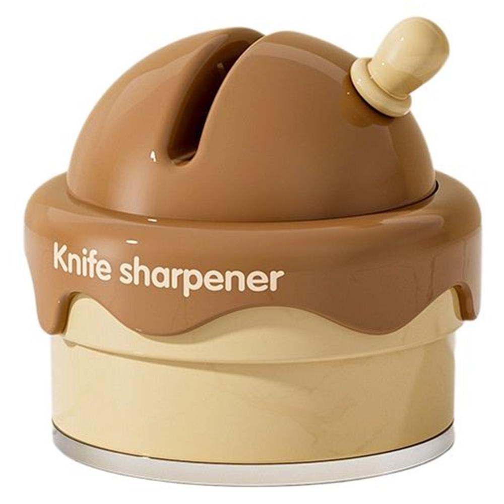 Portable Ice Cream Shaped Suction Cup Kitchen Knife Sharpener Tungsten Steel Whetstone