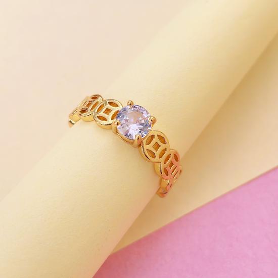 Versatile Bling Zircon Diamond Adjustable Ring for Women - Fashionable Open Design