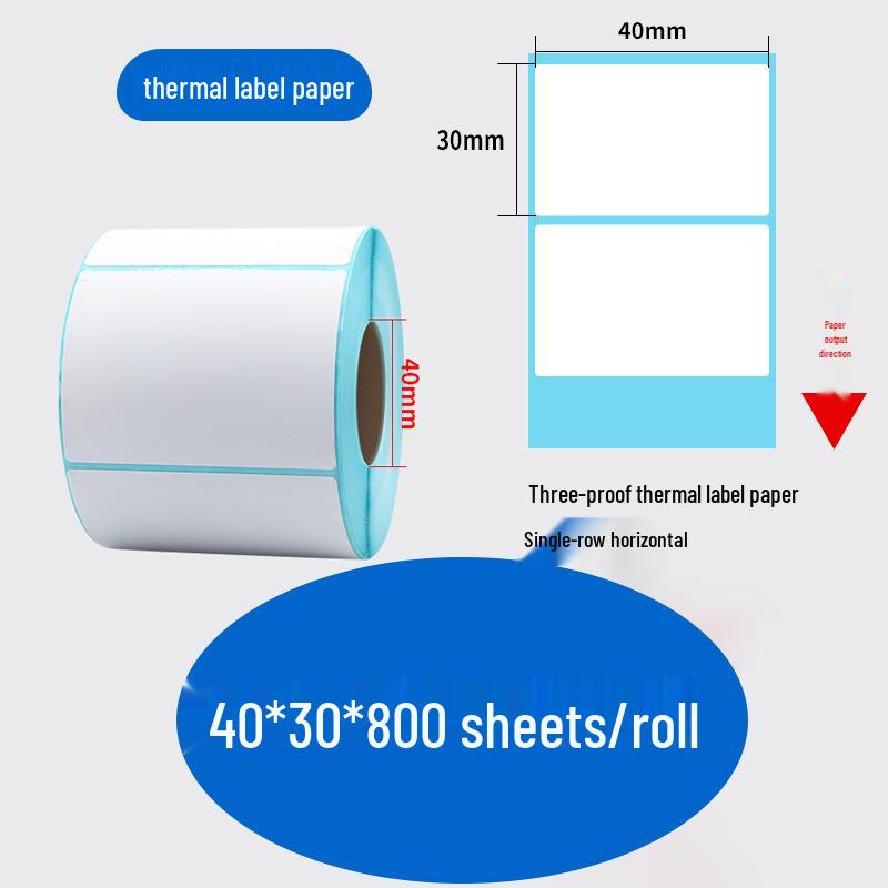 Durable Self-Adhesive Thermal Label Paper for Electronic Scales - Barcode Stickers (Sizes: 80x60, 50x40, 30)