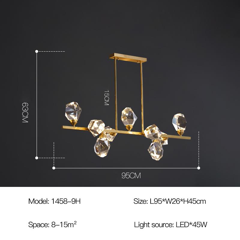 Modern Luxury Style LED Chandelier For Living Room Bedroom Dining Room Kitchen Ceiling Lamp Gold Copper Crystal G9 Pendant Light