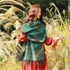 New cashew flower scarf dual-purpose long Xizang Qinghai travel windproof and warm fringed shawl