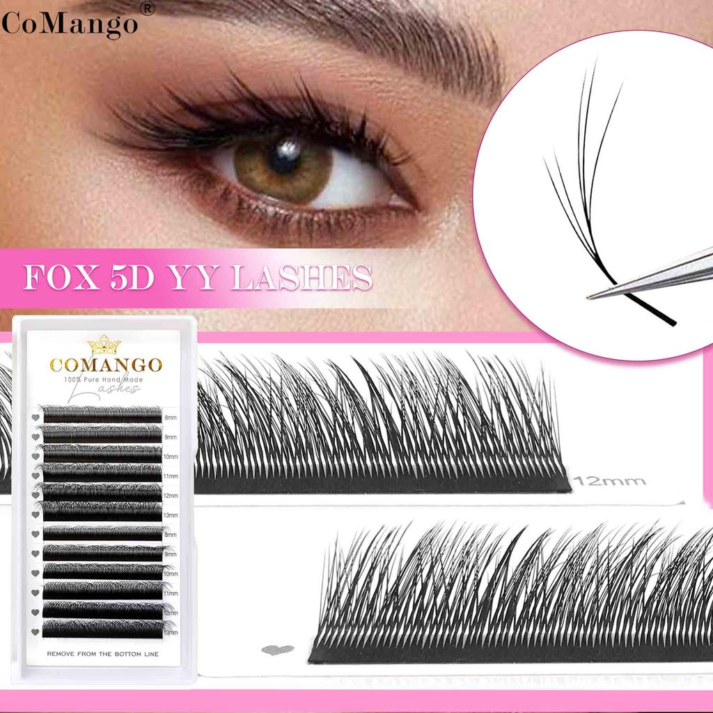CoMango Fox 5D Shaped Eyelashes Mix8-13 Technological Fibers False Eyelashes Extension Promade Volume Fans Lash Cosmetics