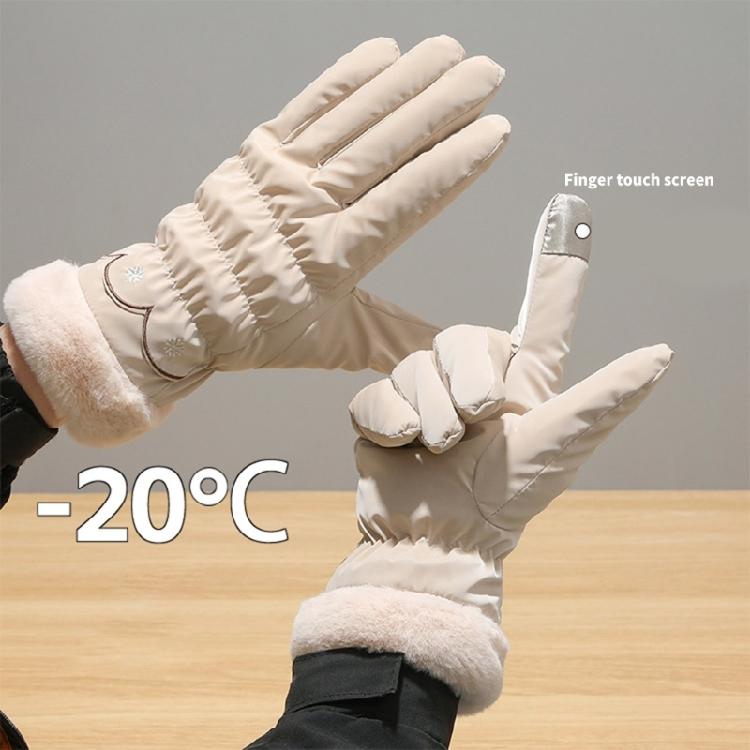 Women Padded Gloves Touchscreens Gloves Winter Fleece Thickened Warm Cycling Mountaineering Skiing Plushes Cotton Gloves