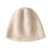 Women's Cashmere Knit Beanie: Solid Color, Versatile Skullcap, Ear Protection, Warm Beggar Wool Hat for Cold Weather.