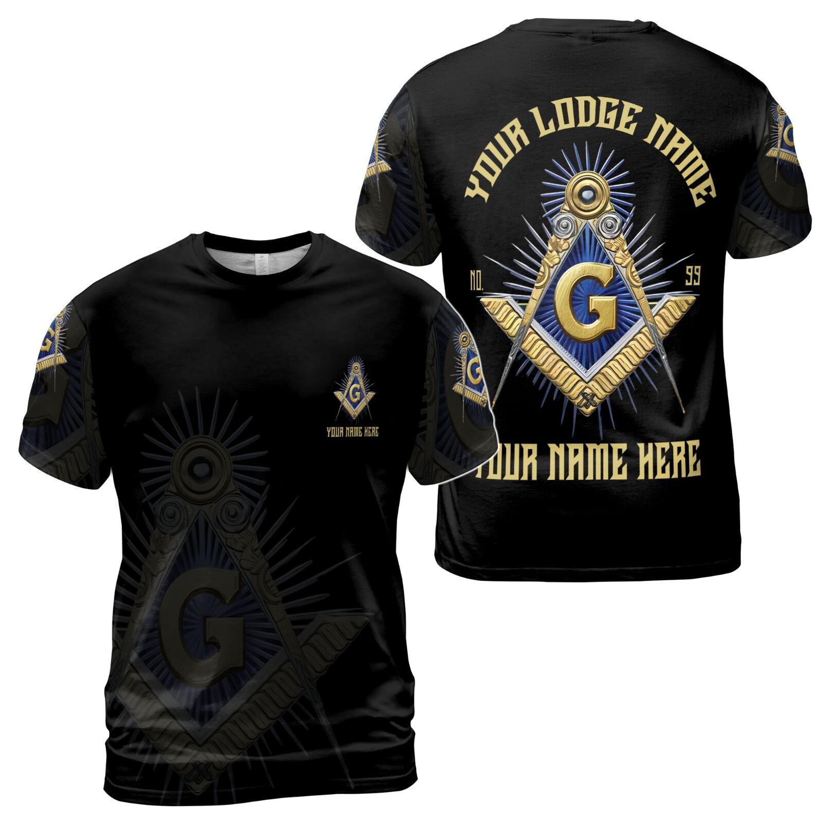 Personalized Freemasonry Master Mason Golden Men s T-shirt S-5XL M