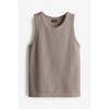 H M sliM Fit Sleeveless Knit Top Grey