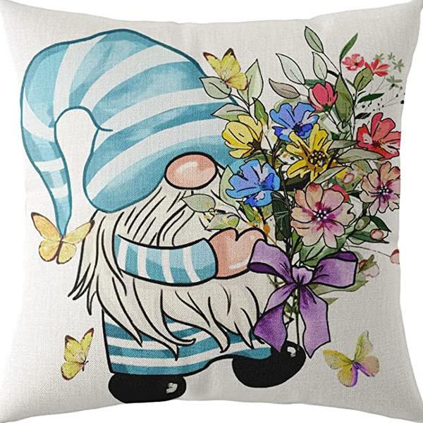 Flowers Daisy Tulip Printed Linen Pillow Case Home Living Room Sofa Bedroom Pillow Case