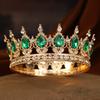 Barock Kristall Runde Diadem und Kronen Stirnband für Damen Party Abschlussball Diadem Braut Hochzeit Haar Accessoires Schmuck Krone Diadem