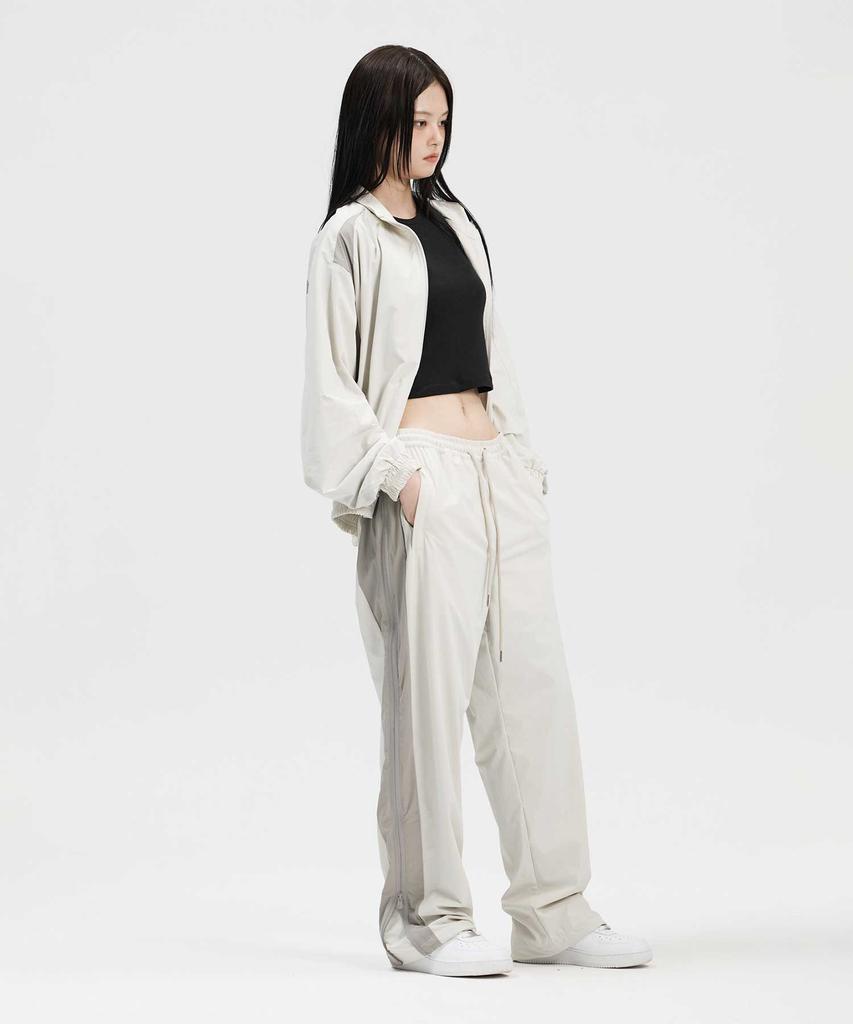 JAMIE WEST Nylon Spandex Washer Windbreaker (Grey)