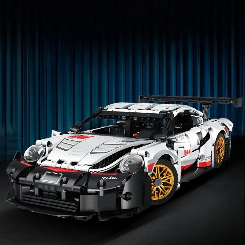 

Набір будівельних блоків Супер гоночний автомобіль з 1238 деталей, Дизайн білого кузова, Матеріал АБС-пластик, Легко збірний механічний швидкісний автомобіль