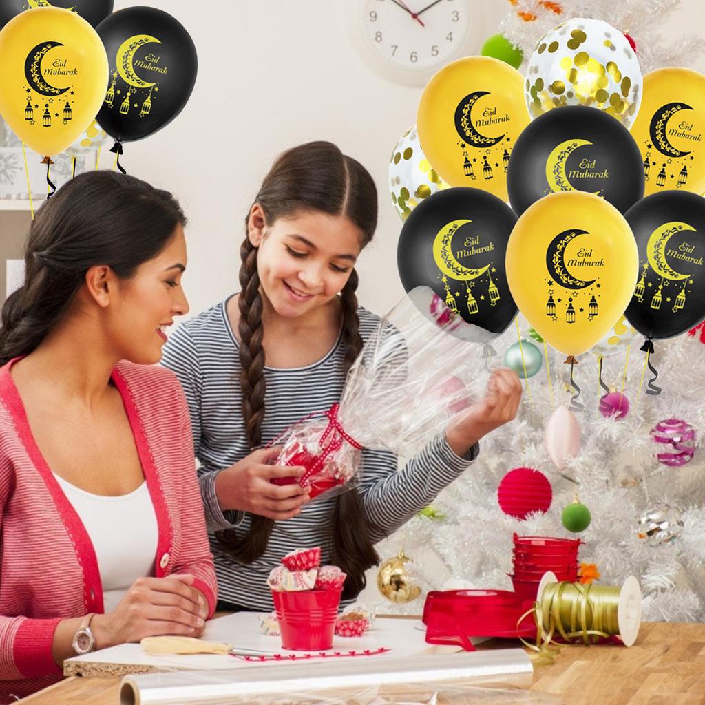 1Set Eid Mubarak Letter Foil Balloons Ramadan Kareem Decorations Banner Star Moon Helium Globos Muslim Islamic Party Supplies