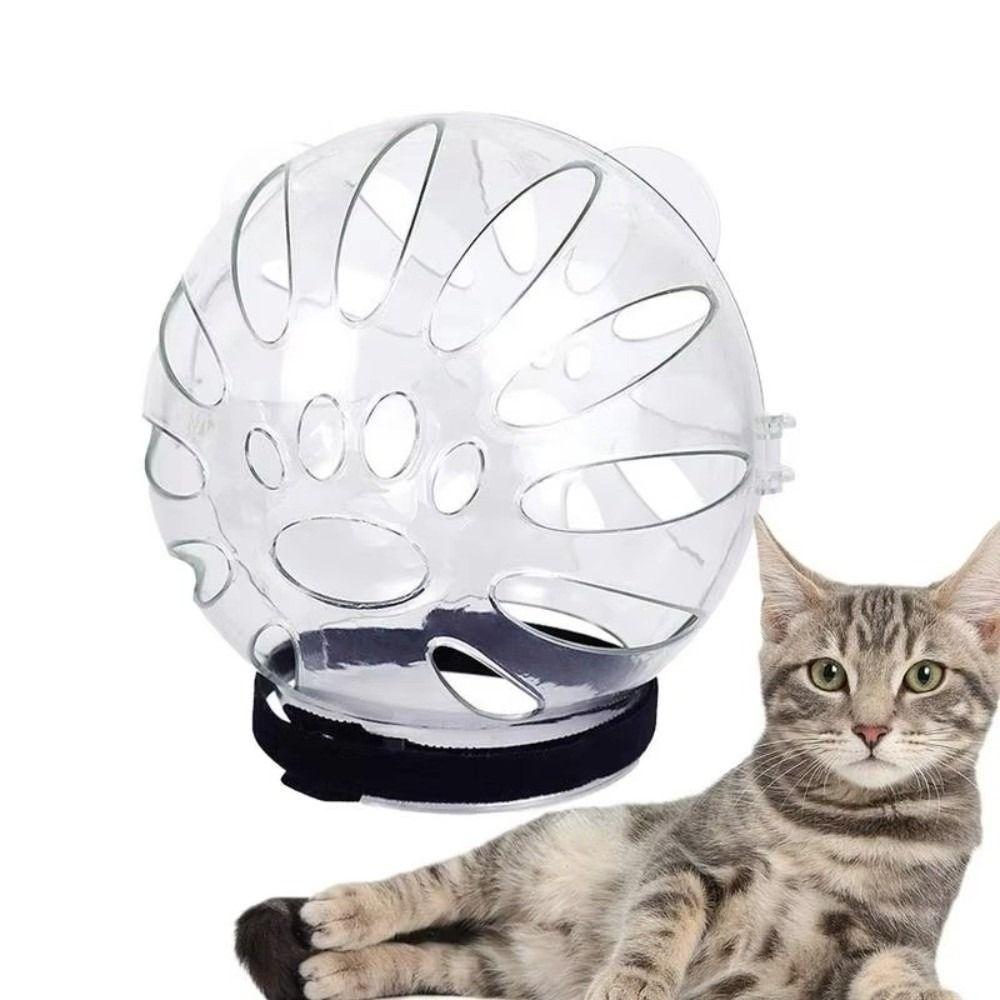 Ball-shaped Pet Space Hood Sturdy Pet Protective Helmet Grooming Help Anti-bite Mask  Trim Nails