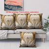 4pcs Swan Gold Frame Pillow Covers, Living Room Sofa Decorative Pillows,  Single-sided Print, Insert Not Included