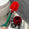 1Set Toilet Brush Improved Hygiene Cherry Shaped DIY Durable Bristles Modern Bathroom Decoration With Bracket ABS Easy To Clean
