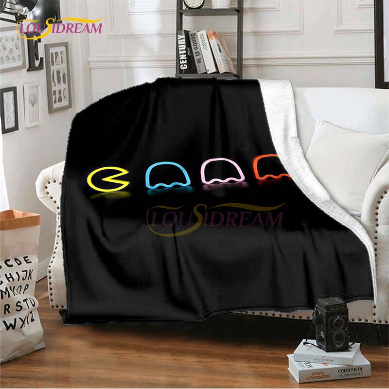 

Pc Game Pacman Throw Blanket Cartoon Kid Blankets Blanket for Gift All Seasons