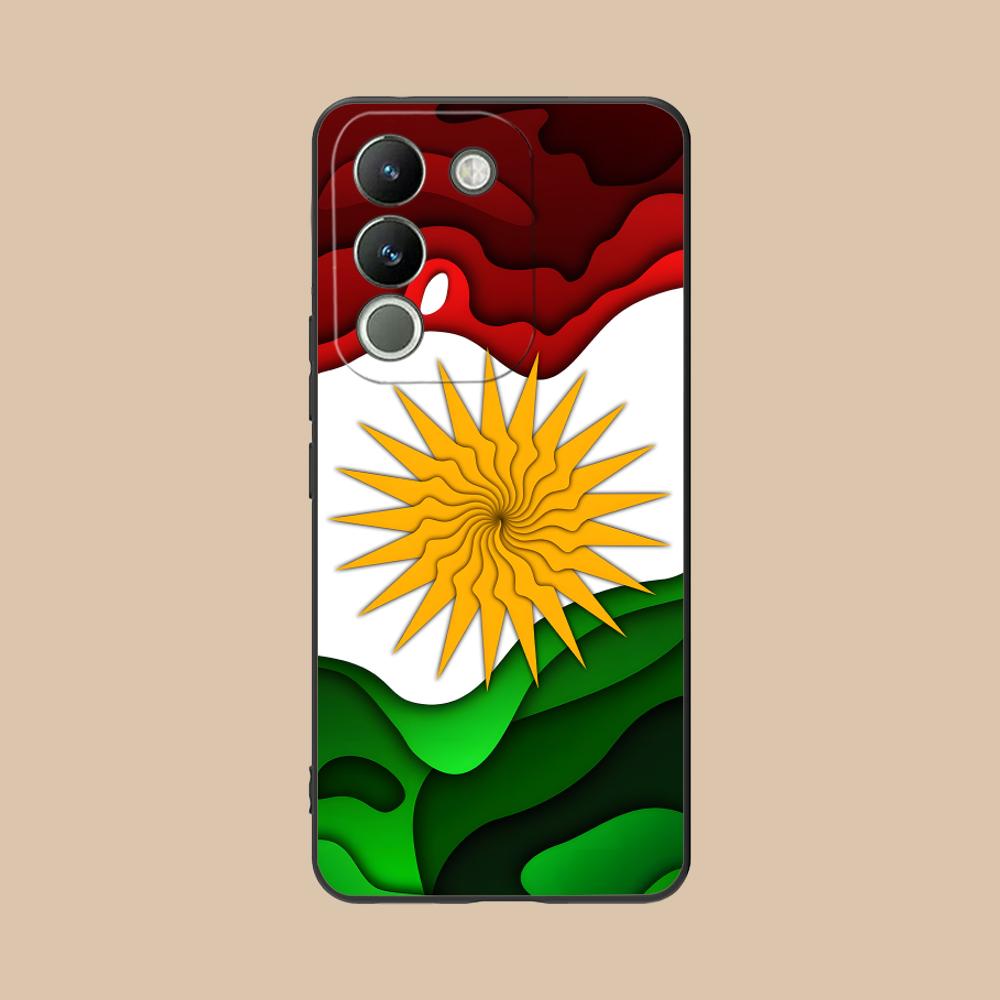Kurdistan Flag Matte TPU Mobile Phone Case for VIVO Y77 76 75 74 73 72 58 56 55 51 50 38 36 Y19 Y18 Y03 Y01 5G Colorful Cover