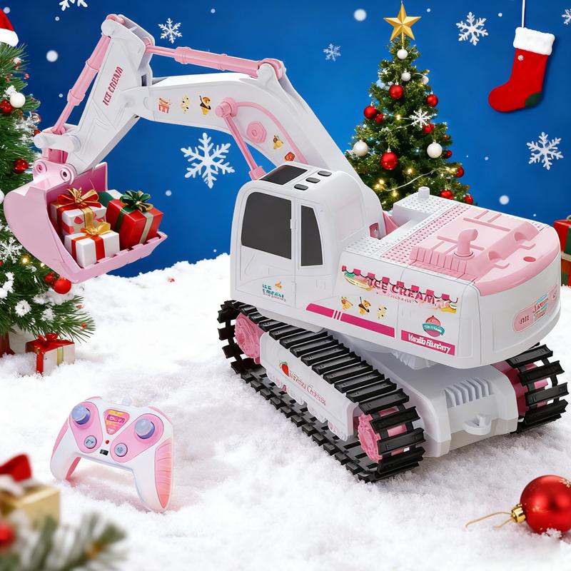 Non-Toxic Rc Excavator For Children Christmas Gifts Remote Control Digger Construction Truck 2.4G 1/24 Engineering Vehicle Electric Toy For Ki