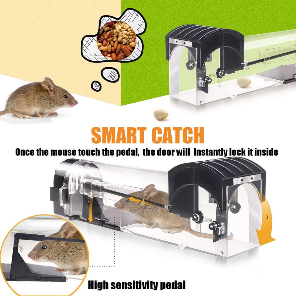 250*80*93Pedal-type Safe, Environmentally Friendly, Live Plastic Mousetrap (long Cage Model)