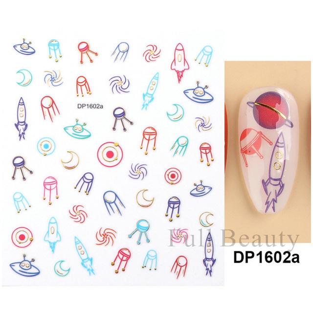 Nail Art Sticker, Star Love Mango Star Dot Gold And Silver Adhesive Nail Sticker.