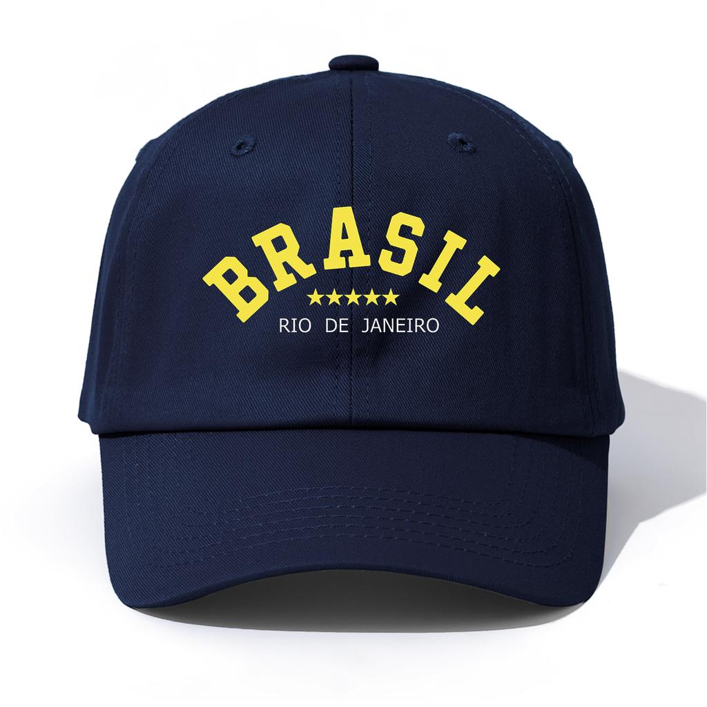 1pc BRASIL Print Baseball Cap for AdultsMinimalist Retro Style Casual Soft Adjustable Dad HatPerfect As Gift