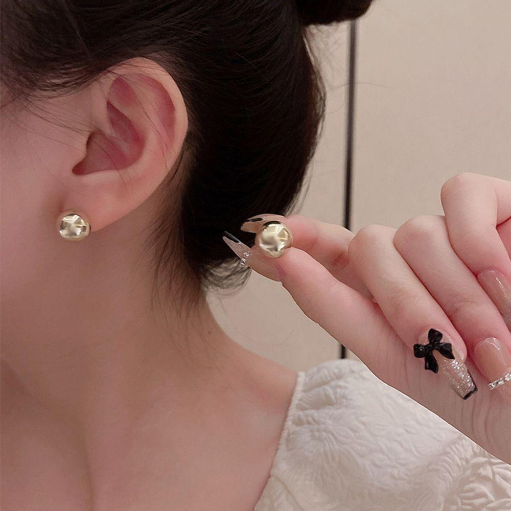 

Fashion Design Geometric Party Korean Style Earrings Women Earrings Round Bead Stud Earrings Copper