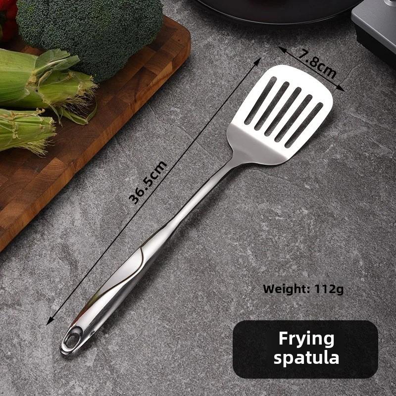 Non-Magnetic S-Shaped Stainless Steel Handle Kitchen Utensils Set Six Pieces Hollow Handle Wok Spatula Mermaid Porridge Spoon