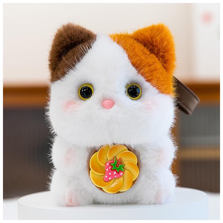 Charming Scented Mini Cat Rabbit Plush Keychain Ornament for Desk Decompression