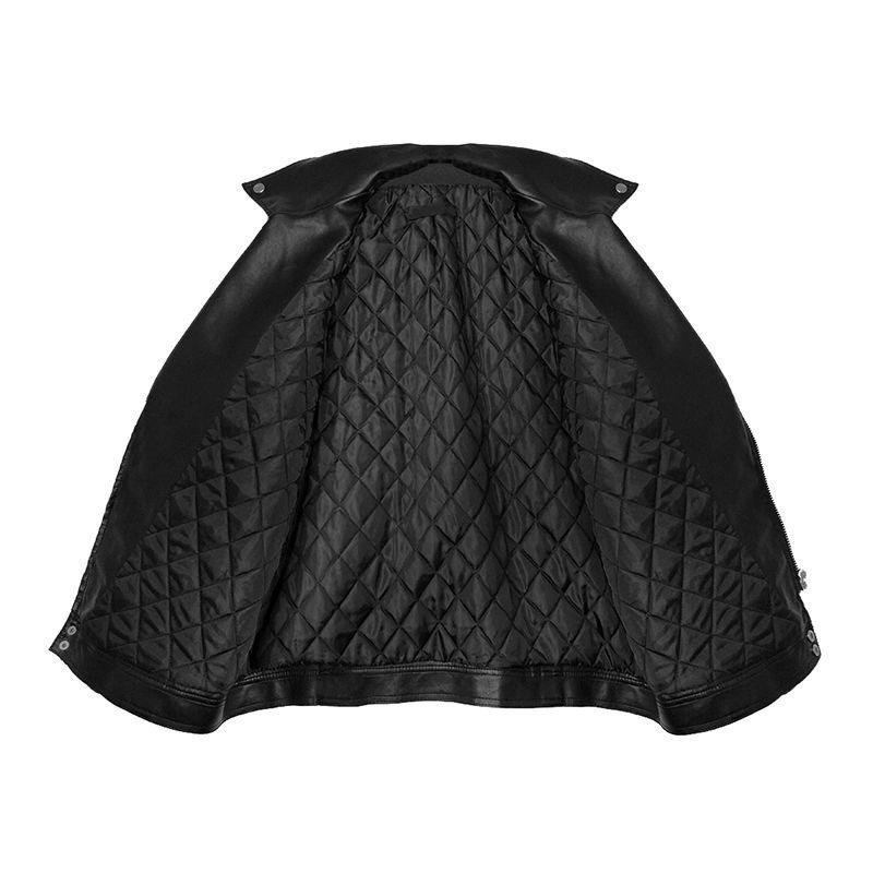 Women's Thick PU Leather Motorcycle Jacket - Spring/Summer, Korean BF Style, Loose Fit, College Short Outerwear