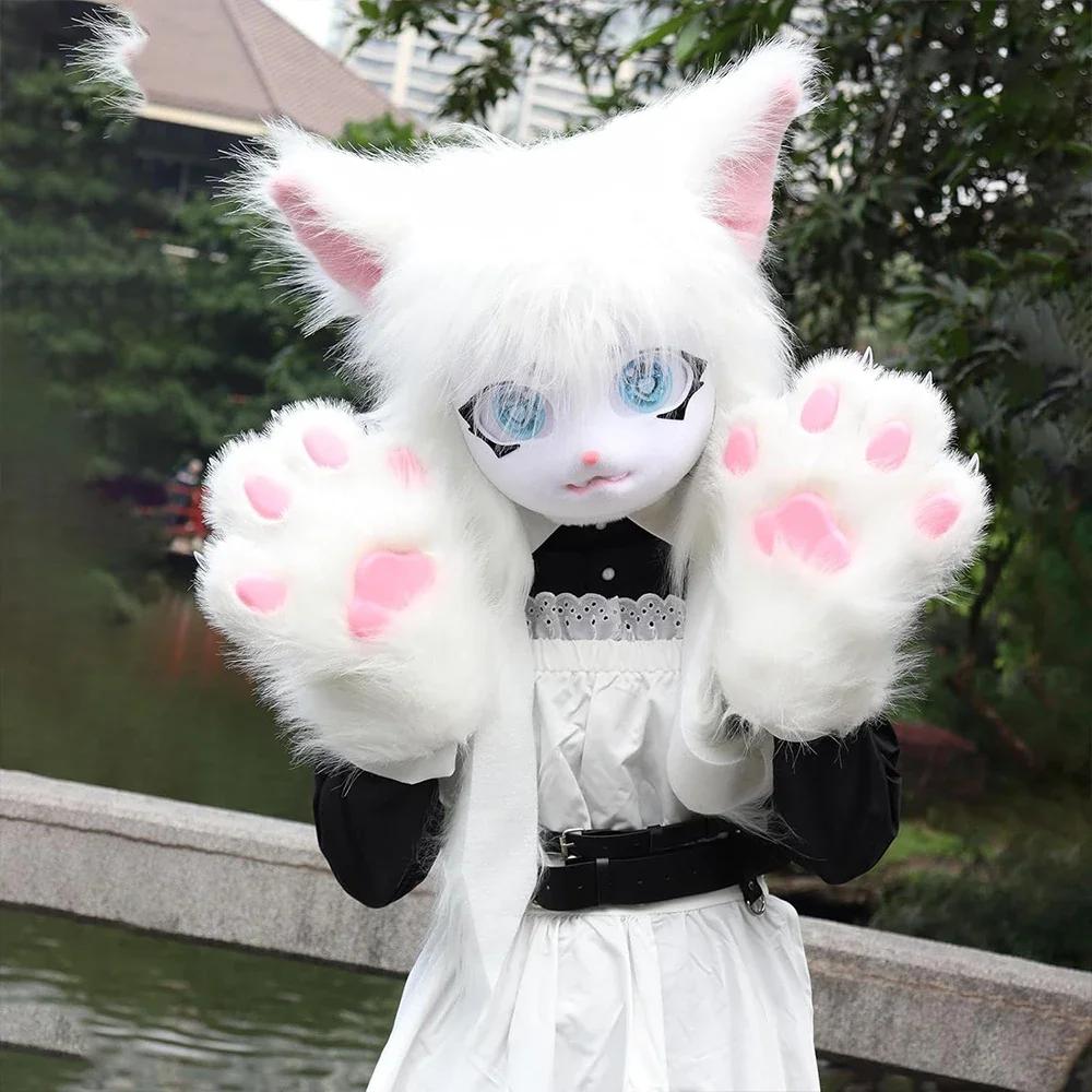 Halloween Fursuit Kigurumi Beast Head Mask Cosplay Animal Cat Anime Lolita Kig Skull Helmet Carnival Party Costume Prop Gifts