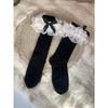 Lolita Oversized Lace Bow Mid Tube Socks Summer Sweet Lo Calf Socks Cotton Socks Lolita