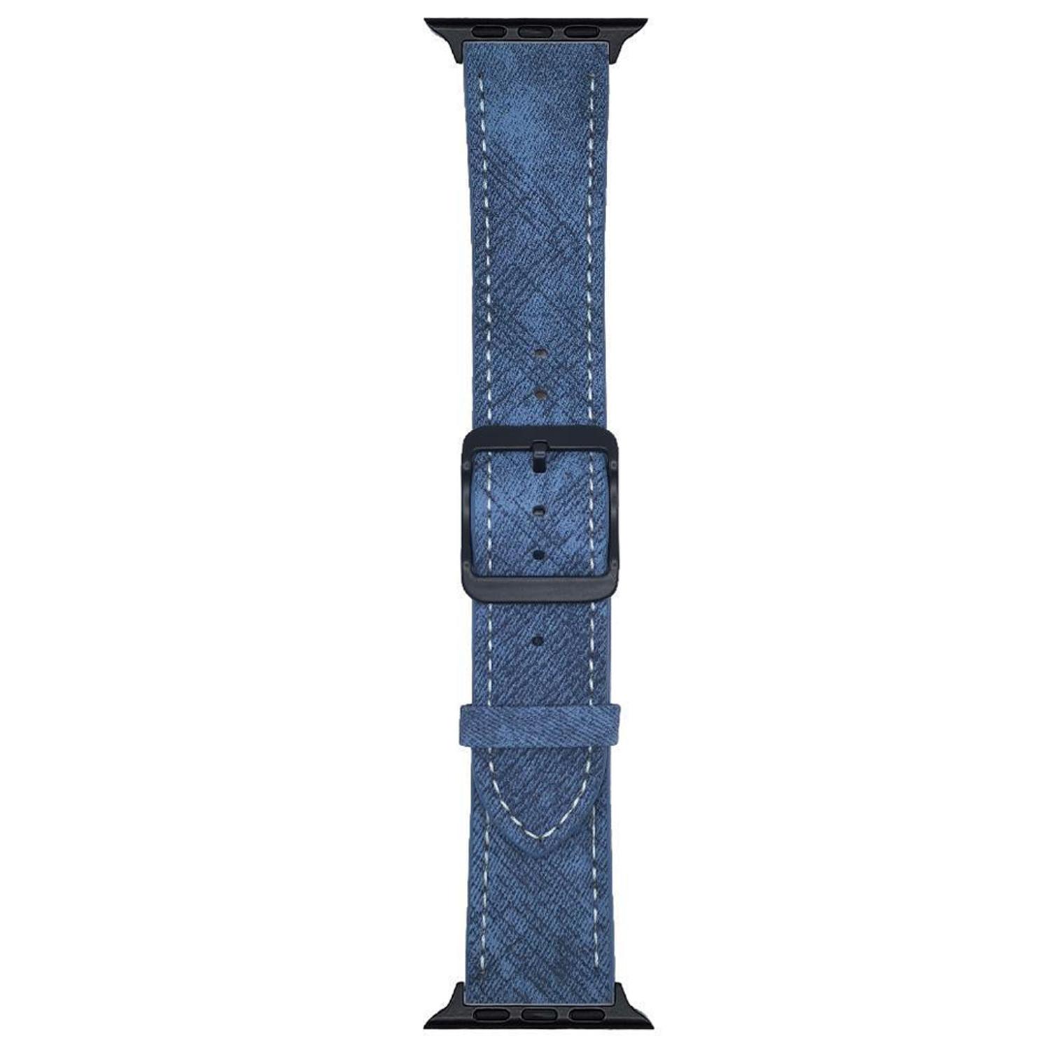 

Шкіряний ремінець з подвійною петлею для Apple Watch Series 10 9 8 7 SE 6 5 4 3 2 1 42 мм 41 мм 40 мм 38 мм Bright Blue