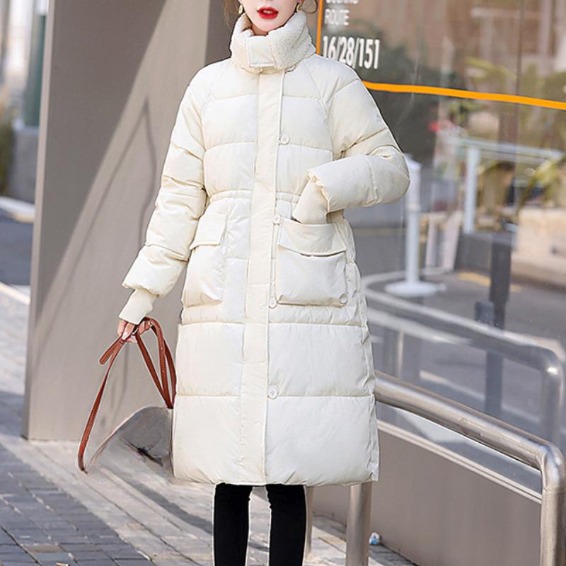 Parkas de iarnă pentru femei Stil nou Coreean Îngroșat Palton din bumbac Lung Casual Pufos Pardesiu Student Îmbrăcăminte exterioară rezistentă la vânt