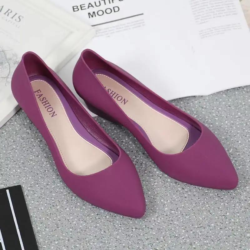 Mode Comemore Frau Mokassins Damen Flache Schuhe Schuhe Spitz Zehen Rot Regenstiefel Büro Flach Frühling Damen Slipper Frauen Lässig 39