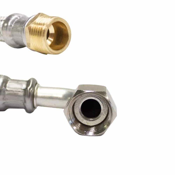 Flexible inox coudé 1/2 pouce pour eau potable et sanitaire