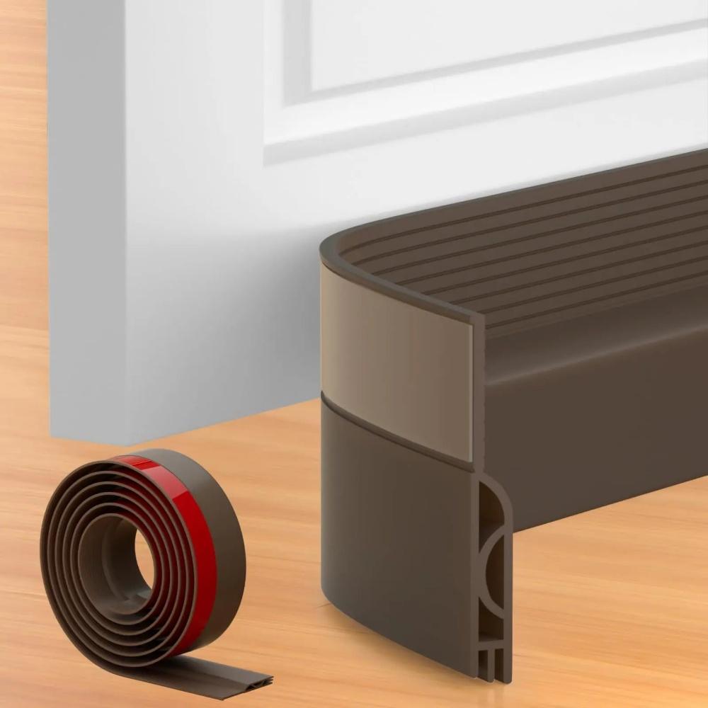

1PC Door Bottom Self-adhesive Sealing Strip Windproof Dust Stopper Guard Rain Weatherstrip Noise Reduction Insulator Sealer коричневый