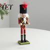 Christmas Fairy Tale Figurine Wooden Nutcracker Soldier Figurine, Handcrafted Solid Wood Tabletop Ornament Vintage for Holiday Desk And Bookshelf