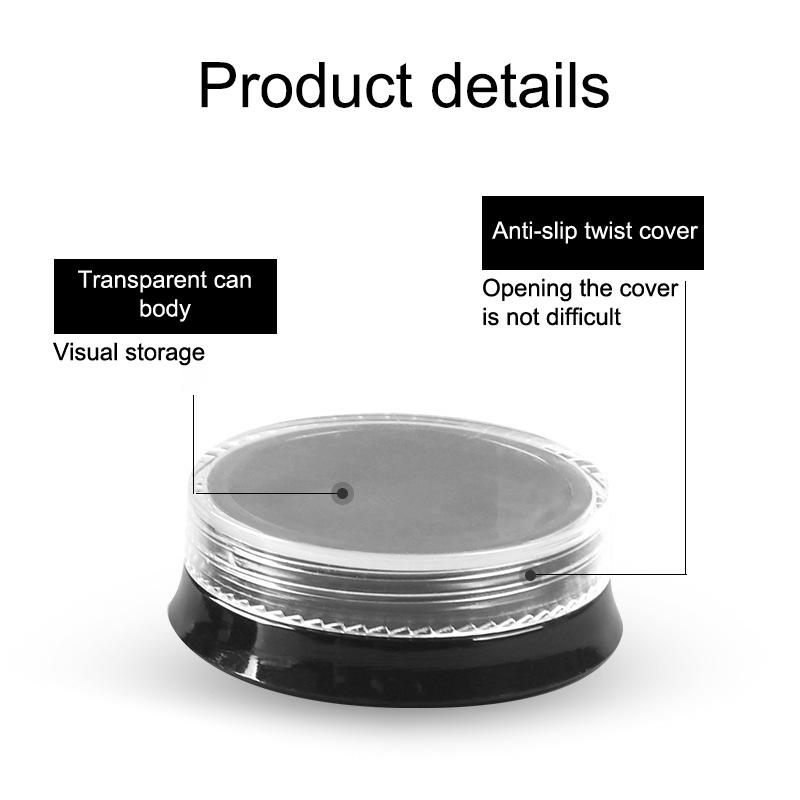 10Pcs Black Nail Art Storage Flat Bottle Empty Nail Glitter Powder Nail Decoration  Box Refillable Can Tin For Balm