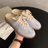 Baotou Half Slippers Women's Summer Wear 2025 New Retro German Training Shoes Women's Thick Soles Without Heels and One Pedal Lazy Shoes