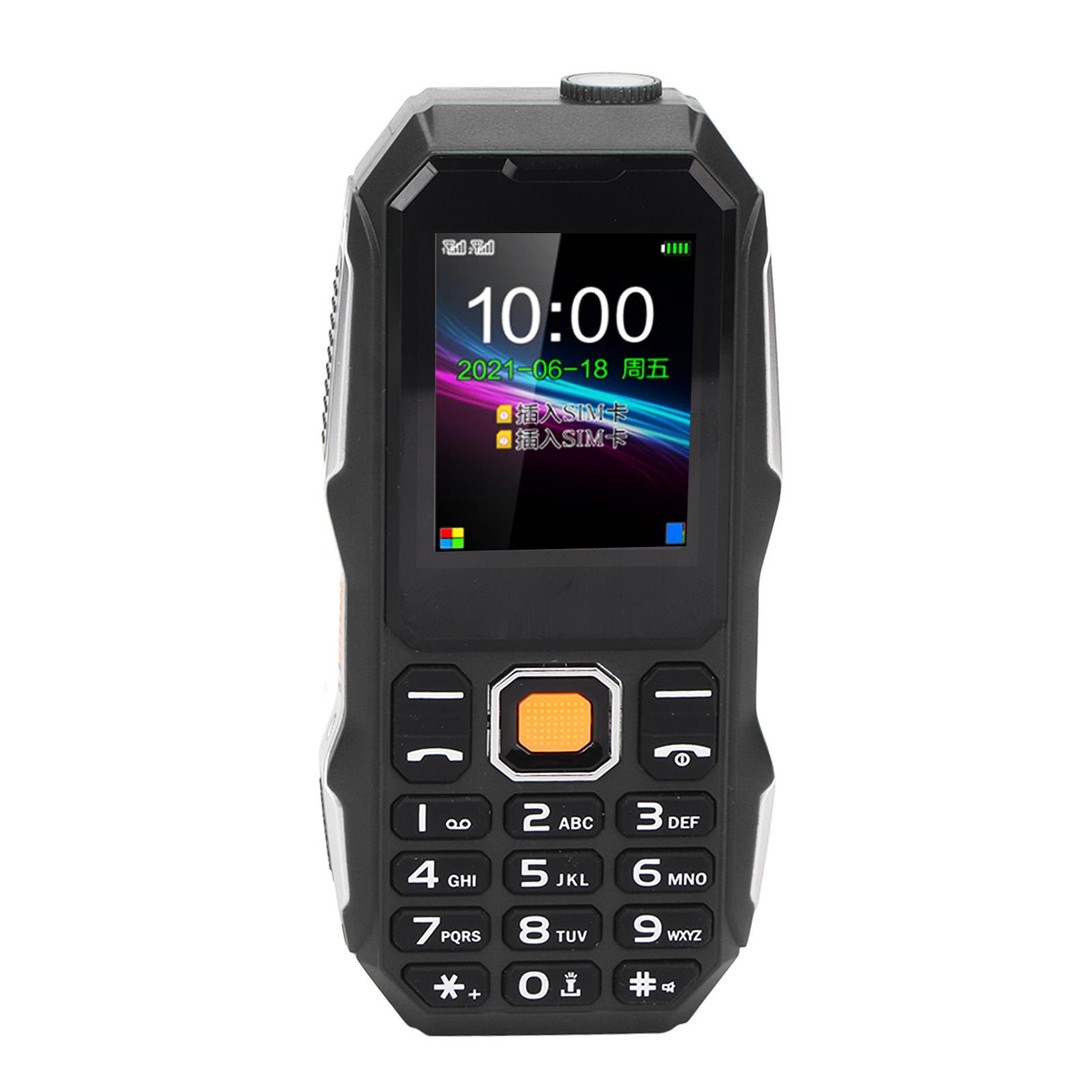 

W2021 1.8 Inch Senior Cell Phone 5800mAh Mini Three Proof Mobile Phone with Large Horn for Elderly Black чорний
