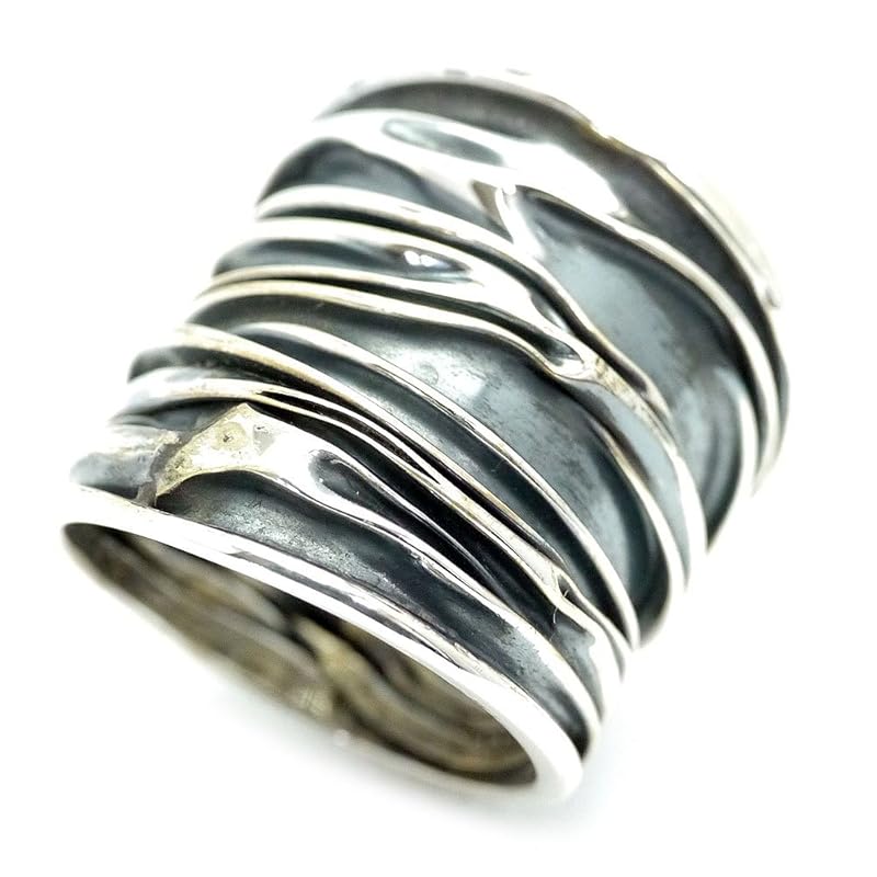 

[Silver One] срібна каблучка з зеброю 925 проби для чоловіків [Довжина 24 мм] копчене срібло [Ні. 22]