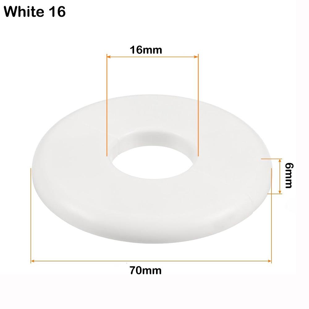 

Useful ABS Shower Faucet Cover Round Black Pipe Wall Covers White Faucet Decorative Cover Shower