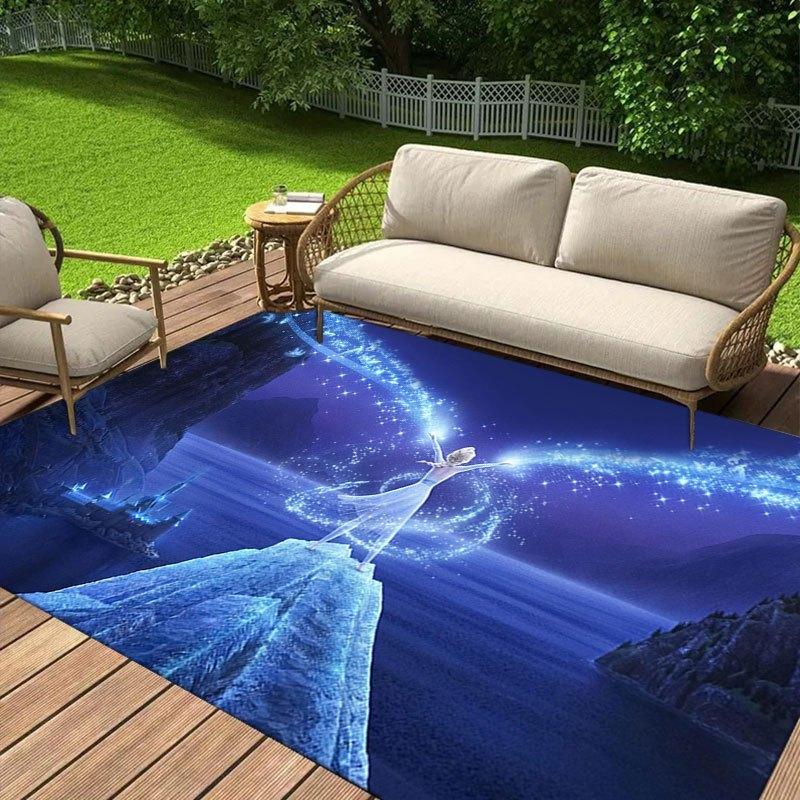 1pc Frozen Pattern Carpet Area Rug Non Slip Carpet Hand Washable Floor Mat Suitable For Living Room Bedroom Home Decor Room Decor