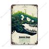 Classic Movie Poster Jurassic Park Metal Sign Retro Poster Vintage Metal Plaque Rusty Metal Sign Club Bar Cafe Industrial Decor